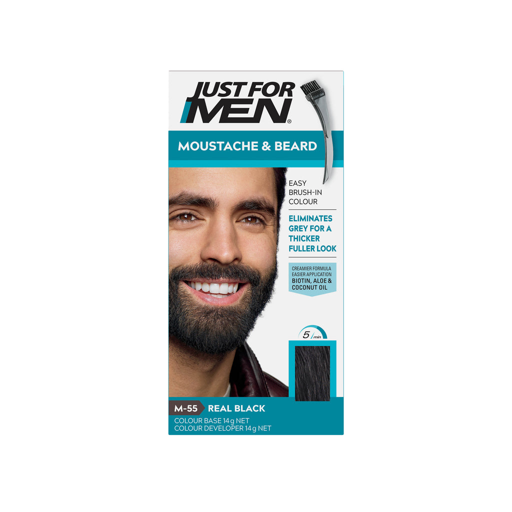 JFM Brush-In Color Gel For Moustache & Beard <br> Real Black